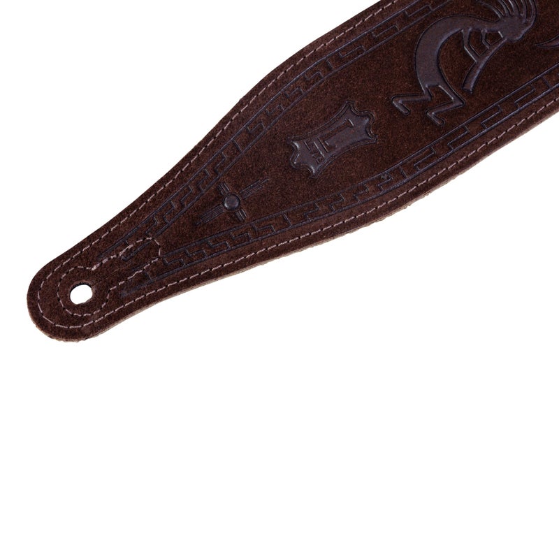 Levy's Levys Brown Suede 2.5" Guitar Strap (With Tooled Kokopelli Design) - Image 3